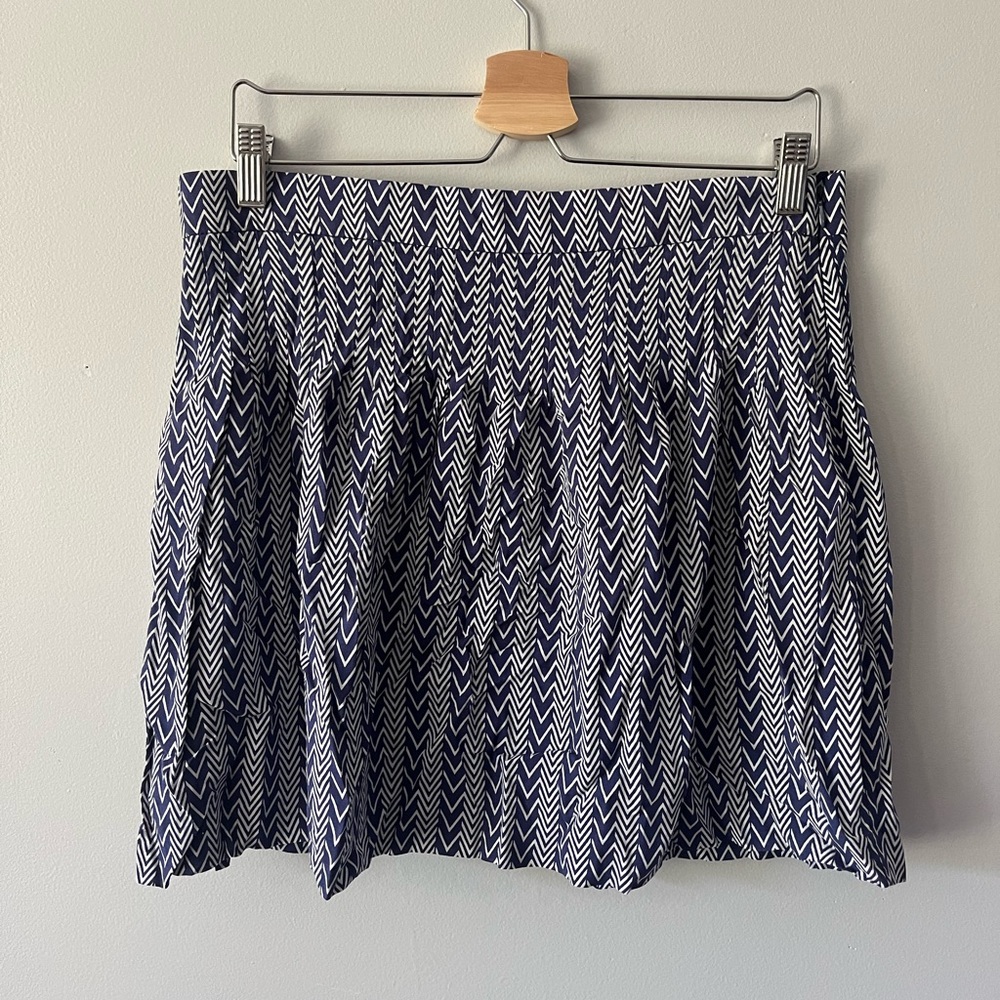 Gap- Blue and white patterned mini skirt.